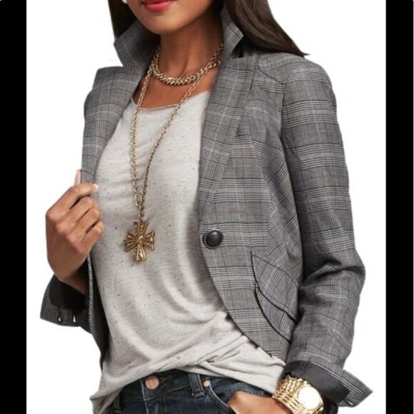 CABI Plaid Council Blazer Style #448 Size 8 - Picture 1 of 4